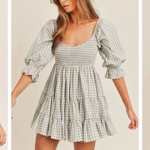 Gingham Checkered Mini Dress